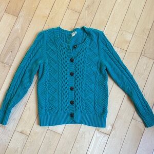 LL Bean Cable Knit Cotton Cardigan